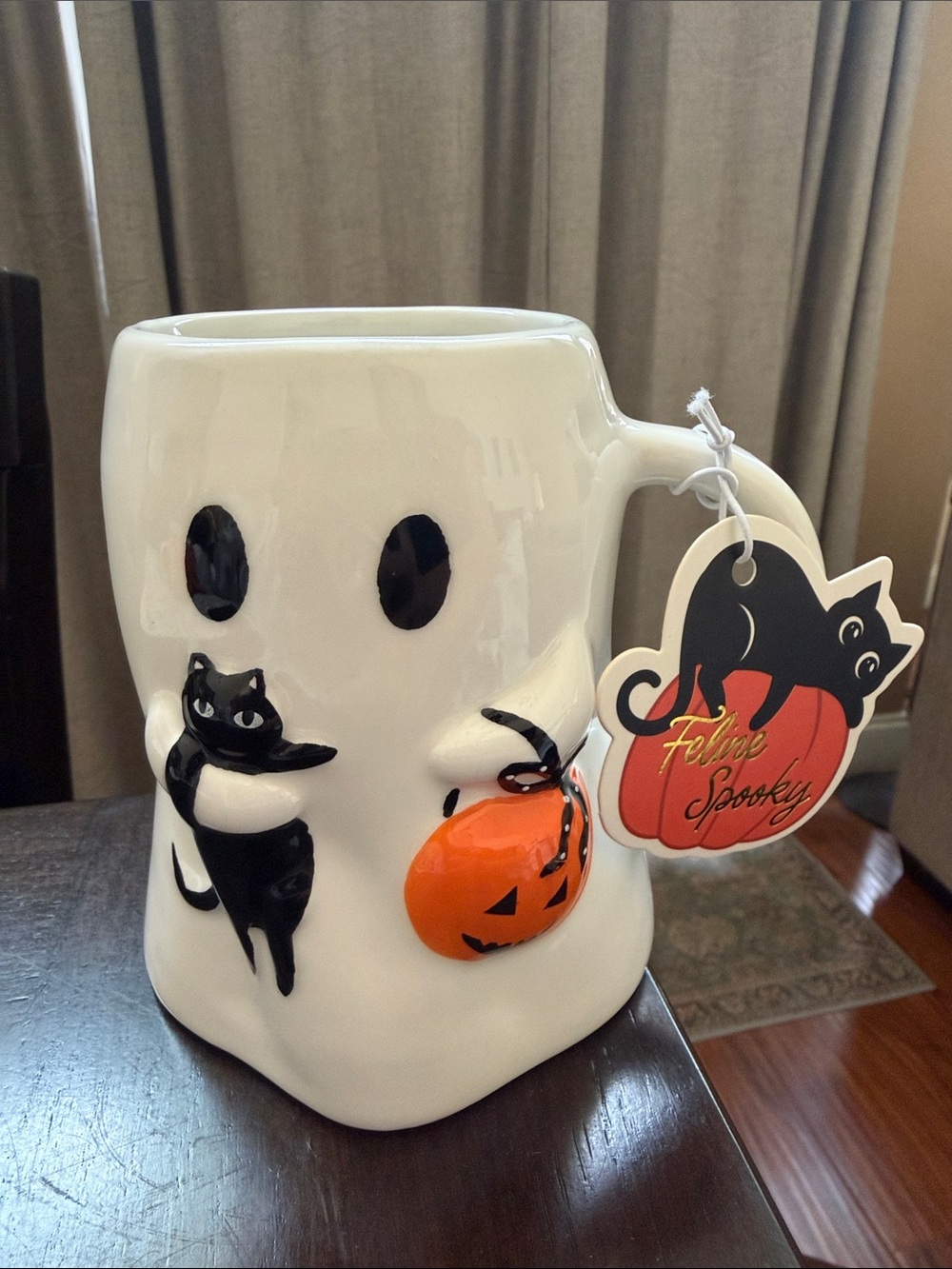 NWT Ghost & Black Cat Mug